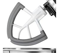 Flex Edge Beater Attachment for Tilt-Head Stand Mixer - Fits 4.5-5 Quart Bowls, Silicone Edges, White