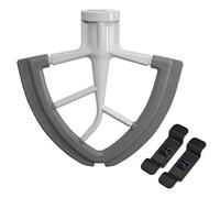 Flex Edge Beater For KitchenAid 4.5-5 Quart Tilt-Head Stand Mixers, Non-Stick Coated Metal Blade with Both-Sides Flexible Silicone Edges Bowl Scraper, Mixer Accessories Replacement Beater Paddle