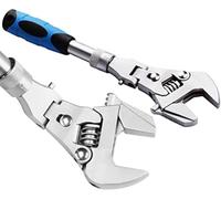 Flex Head Adjustable Spanner, 10 to 12 Flexhead Adjustable Spanner Set, Ratcheting Crescent Wrenches with Retractable Extension Shank 180⁰ Rotating Head for Plumbing Auto