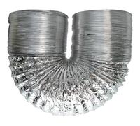 Flex Hose Aluminum Foil Duct Hose Non-Insulated Flexible Air Ducting for Dryer Vent, HVAC, Heating & Cooling with 2 Stainless Steel Clamps 85mm(3.3in) 4m(13ft)