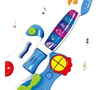 Flex Kids Electric Guitar Toy with Lights & Sounds Interactive Musical Learning Instrument for Toddlers 18 Months+, Colourful Light-Up Guitar with Multiple Tunes & Sound Effects Educational Gift Blue