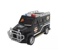Flex Kids Electronic Money Saving Box ATM Piggy Bank with Password & Fingerprint Lock, Automatic Cash Deposit Coin Note Saver Police Car Money Bank with Music Lights Educational Gift Boys Girls Age 3+