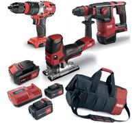 Flex Pack Battery Hammer Drill Jigsaw Impact Wrench 3X Battery + LG + Bag