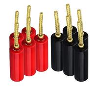 Flex Pin Banana Plugs for Speaker Wire 5 Pairs, Speaker wire Connector Pin Plug Type, 24K Gold Plated Insulated for Spring-Loaded Banana Jack speaker Terminals ,Support 12 AWG to 20 AWG Wires…