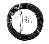 Flex-Shaft Sewer Descaling Chain, Multi-Purpose PVC Pipe Maintenance Tool, Push-Type Rotary Cable Sewer Dredge for PVC drains (Black 3Meter)