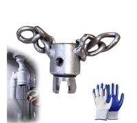 Flex-Shaft Sewer Descaling Chain,Rotary Drain Opener Tool,Multi-Purpose PVC Pipe Maintenance Tool,Push-Type Rotary Cable Sewer Dredge in Pipeline Blocks Drilling Tools (Single Chain+Gloves)