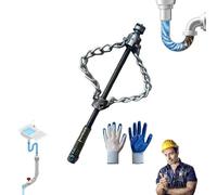 Flex Shaft Sewer Descaling Chain, Rotary Tool Flex Shaft, Multi-Purpose Pvc Pipe Maintenance Tool, for 16mm Spring Spring Drain Clog Remover, Sewer Drain Tool Suitable For All Types (Double strip)