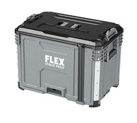 FLEX - Stack Pack Tool Storage System - Garage Box - 533241 - Made of Impact Resistant Plastic with Aluminium Reinforced Corners, Metal Latch and More - Storage for Tools Set