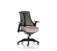 Flex Task Operator Chair Black Frame Black Back Bespoke Colour Seat Quest Salt