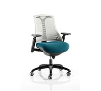 Flex Task Operator Chair Black Frame White Back Kingfisher