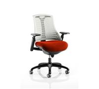 Flex Task Operator Chair Black Frame White Back Pimento Col