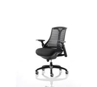 Flex Task Operator Chair Black Frame With Black Fabric Seat Black Back With Arms