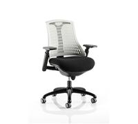 Flex-Tools Dynamic Task Chair – Synchro Tilt, Ht-adj Arms – Moonstone Back, Black Seat & Frame