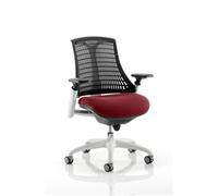 Flex Task Operator Chair White Frame Black Back Chilli Colo