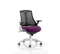Flex Task Operator Chair White Frame Black Back Purple Colo