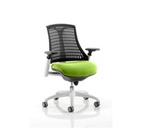 Flex Task Operator Chair White Frame Black Back Swizzle Col