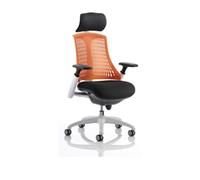 Flex-Tools Office Chair Dynamic KC0091 Padded Seat Hard Backrest White Frame