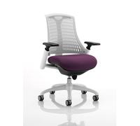 Flex Task Operator Chair White Frame White Back Bespoke Colour Seat Tansy Purple