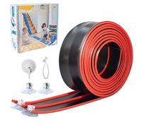 Flex Track 4.5m Starter Set, Flexible Race Car Ramp Track for Ages 3 & Up with Suction Cups Compatible with Diecast 1/64th Cars (Black & Red)