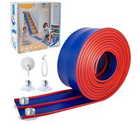 Flex Track 4.5m Starter Set, Flexible Race Car Ramp Track for Ages 3 & Up with Suction Cups Compatible with Diecast 1/64th Cars (Blue & Red)