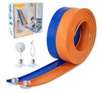 Flex Track 4.5m Starter Set, Flexible Race Car Ramp Track for Ages 3 & Up with Suction Cups Compatible with Diecast 1/64th Cars (Blue & Orange)