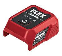 Flex USB Battery Adapter and Charger PS2 CA 12/18 Also for Smartphones | With LED charge status indicator, with USB-C cable, without power adapter, has 2 ports