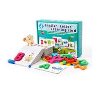 Flex Wooden Alphabet Letters Flash Cards Wooden Letter Montessori Educational Toy ABC Learning Writing 26 Flash Cards Phonics, Letter Matching, Preschool Educational Gift Boys Girls Age 3 4 5 Years
