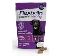 Flexadin Essential Joint Care Supplement for Adult Dogs containing Undenatured Type II Collagen, Omega 3 & Vitamin E/Promoting long-term joint health, mobility & flexibility / 30 chew pack