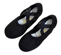 flexdans Ballet Shoes, Highly Stretch Canvas Ballet Flats Dance Shoes, Ballet Slippers Ballerina Flats Yoga Gymnastic Shoe for Girls Women Black 31