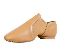 flexdans Jazz Shoes,Slip On Jazz Dance Shoes Soft Leather Split Sole,Dance Practice & Performance for Women and Men Jazz Brown 38