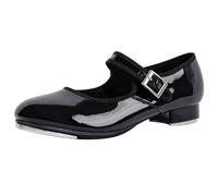 flexdans Tap Shoes,Slide Buckle Strap Patent Leather Tap Shoes Mary Jane for Girls Women Adult F003 Black 33