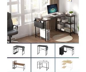 (FlexDesk Oak 100cm) Levede Computer Desk L Shaped Corner Office Table Home Storage Shelves Drawers