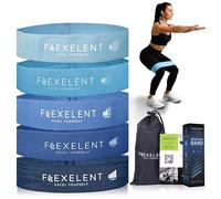 Flexelent 5 Intensity Level Fabric Resistance Bands for Working Out - Skin Friendly & Non Slip Fabric Exercise Bands Resistance for Legs, Glutes and Strength Training with Storage Bag - Blue