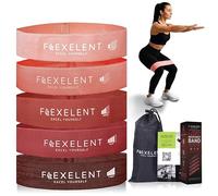 Flexelent 5 Intensity Level Fabric Resistance Bands for Working Out - Skin Friendly & Non Slip Fabric Exercise Bands Resistance for Legs, Glutes and Strength Training with Storage Bag - Red