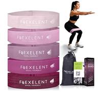 Flexelent 5 Intensity Level Fabric Resistance Bands for Working Out - Skin Friendly & Non Slip Fabric Exercise Bands Resistance for Legs, Glutes and Strength Training with Storage Bag - Pink
