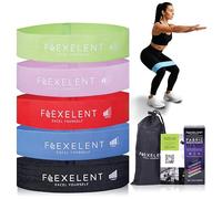 Flexelent 5 Level Fabric Resistance Bands for Working Out - Skin Friendly & Non Slip Fabric Exercise Bands Resistance for Legs, Glutes and Strength Training with Storage Bag - Multi Color