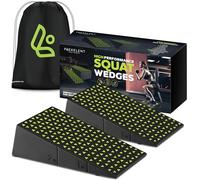 Flexelent Squat wedge block set, Anti-Slip Heel elevated squat wedge pair, Portable workout, Calf raise block, Slant board for squats, Exercise wedge set, With Drawstring Backpack, 3.5x5.9x12.2 Inches