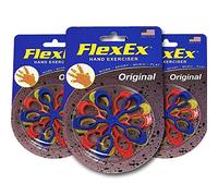 FlexEx Hand Exerciser, Triple Pack - Made In USA - Silicone Hand Strengthener