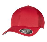 Flexfit 110 Mesh Trucker Cap in Red Flexfit Red One Size