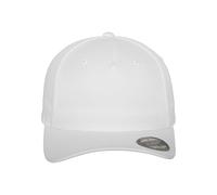 Flexfit 5 Panel Baseball Cap - Unisex Mütze, Kappe für Herren und Damen, einfarbige Basecap, rundum geschlossen - Farbe white, Größe S/M