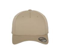 Flexfit 5 Panel Baseball Cap - Unisex Mütze, Kappe für Herren und Damen, einfarbige Basecap, rundum geschlossen - Farbe khaki, Größe L/XL