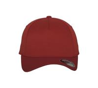 Flexfit 5 Panel Baseball Cap - Unisex Mütze, Kappe für Herren und Damen, einfarbige Basecap, rundum geschlossen - Farbe red, Größe S/M