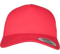 Flexfit 5 Panel Retro Trucker Cap Red