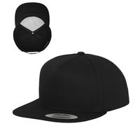 Flexfit 5-Panel Snapback Cap 6007 Black Baseball Cap Stick Print