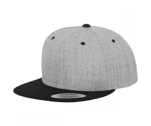 Flexfit 6089MT Two Tone Classic Snapback Cap Heather Grey/Black Colour One Size