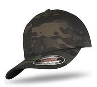 Flexfit Baseball Cap Hat in Bundle with UD Skull Bandana in Many Colours, Multicam Black, S-M