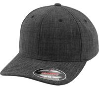 Flexfit Unisex Cap Fine Melange (6277Fm) – Curved Visor, Reinforced Front – Black S/M