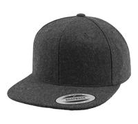 Flexfit by Yupoong Melton Wool Snapback Cap in Dark Grey Flexfit by Yupoong Dark Grey One Size