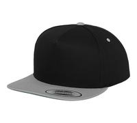 Flexfit by Yupoong Men's Classic 5 Panel Two Tone Snapback Cap in Black Flexfit by Yupoong Black One Size