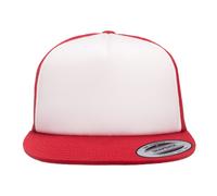 Flexfit by Yupoong Men's Foam Trucker Cap With White Front in Light Red Flexfit by Yupoong Light Red One Size
